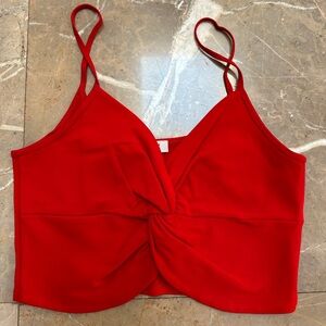 Aritzia: Babaton Red Front Twist Crop Top
